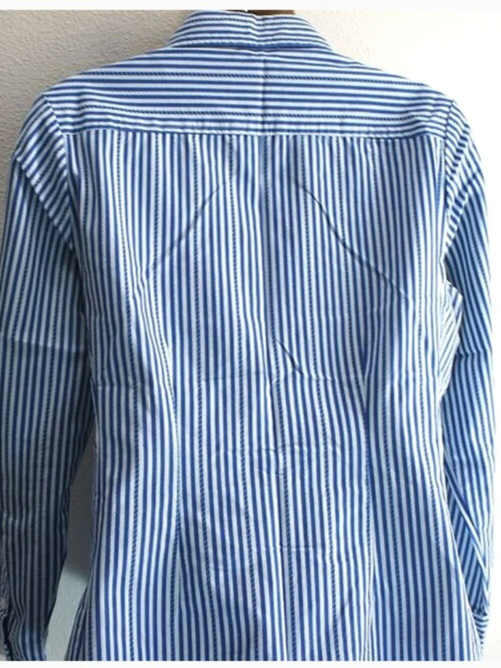 Cabi Blue Stripe Cotton Blend Blouse size M
